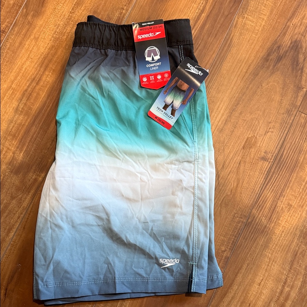 Speedo Men's Blue Gradient Swim Trunks